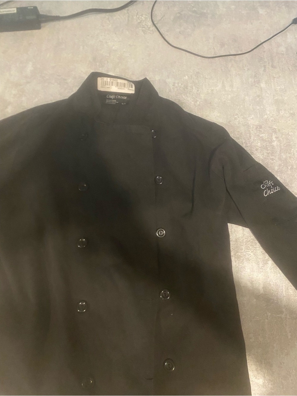 Men’s Black Double-Breasted Chef Jacket